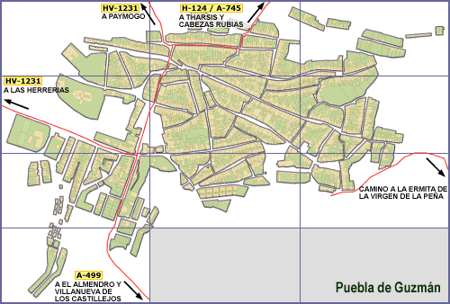 Plano Urbano de Puebla de Guzmán